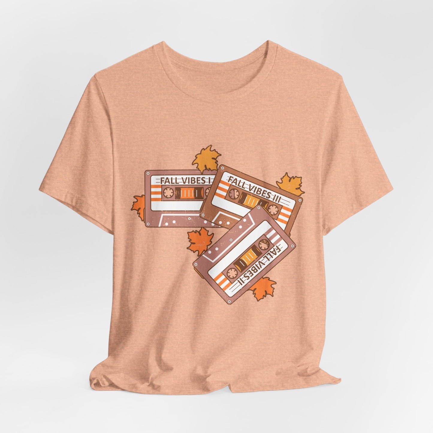 Fall Vibes Cassette Tee — Retro Autumn Leaves T‑Shirt