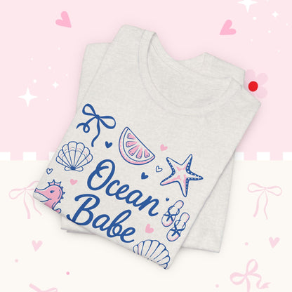 Ocean Babe T-Shirt — Cute Seashell & Seahorse Graphic Tee