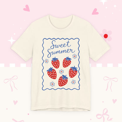 Sweet Summer Strawberry Tee — Cute Fruit Graphic Shirt