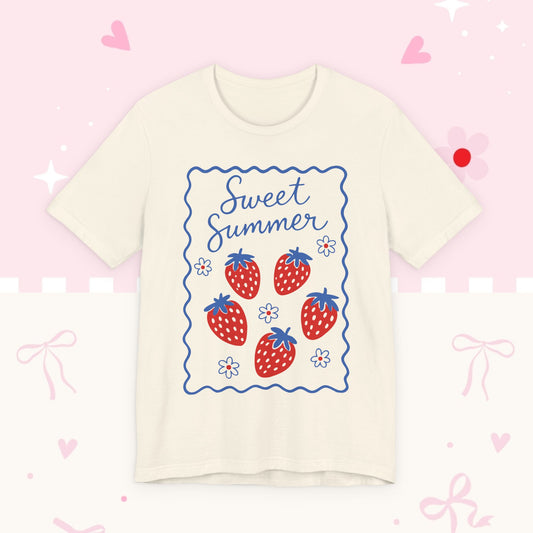 Sweet Summer Strawberry Tee — Cute Fruit Graphic Shirt