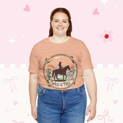 Wild & Free Cowboy T-Shirt — Western Horse Graphic Tee