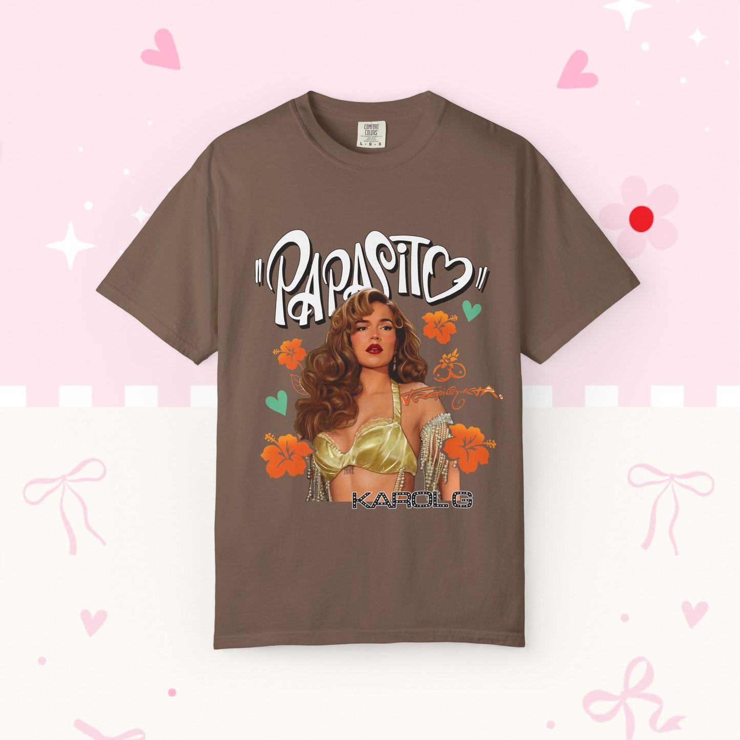 Graphic T-Shirt — "Papasito" Retro Beach Babe Tee with KG Script