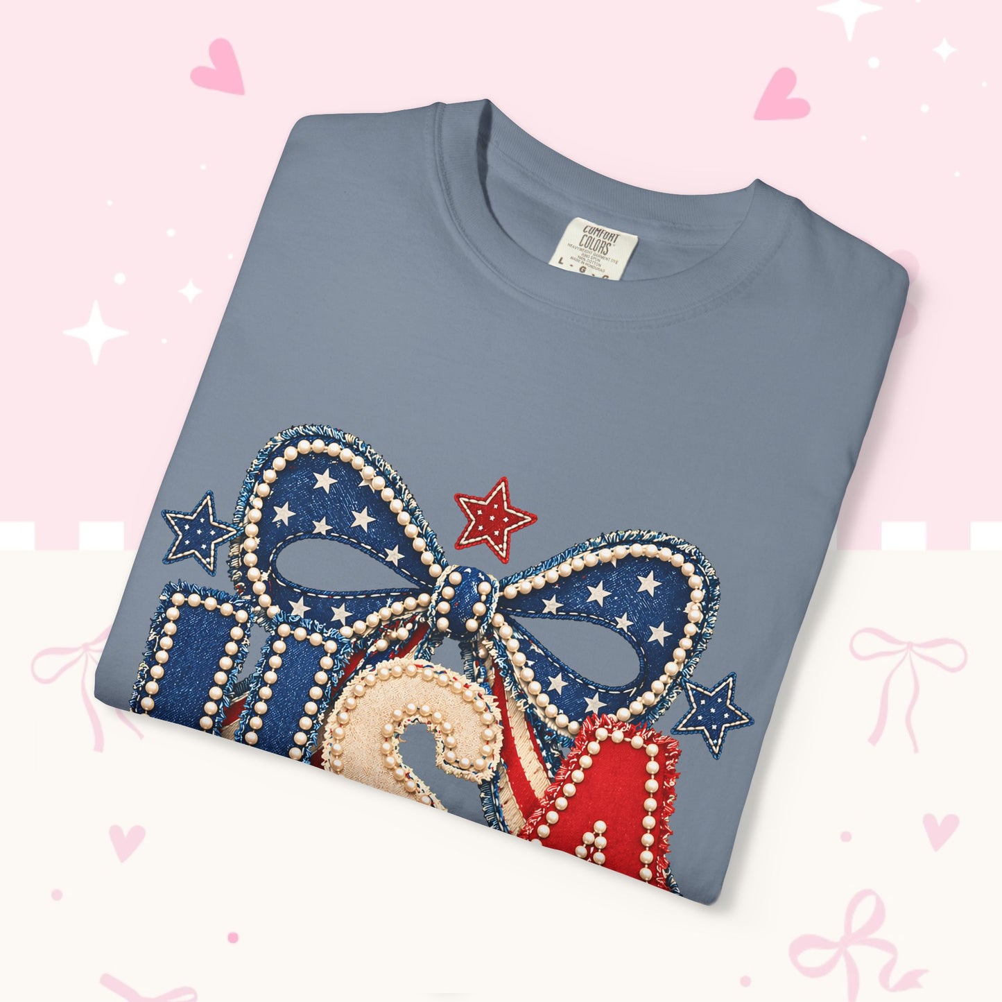USA Bow Patriotic T-Shirt — Fourth of July American Flag Tee