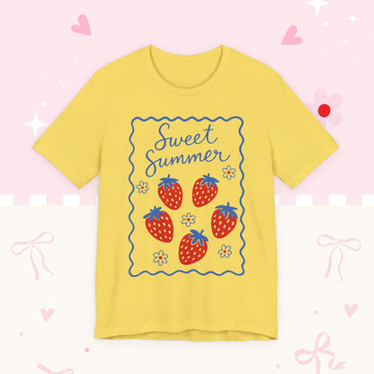 Sweet Summer Strawberry Tee — Cute Fruit Graphic Shirt