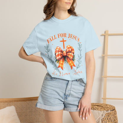 Fall for Jesus T-Shirt - "He Loves You" Christian Faith Tee