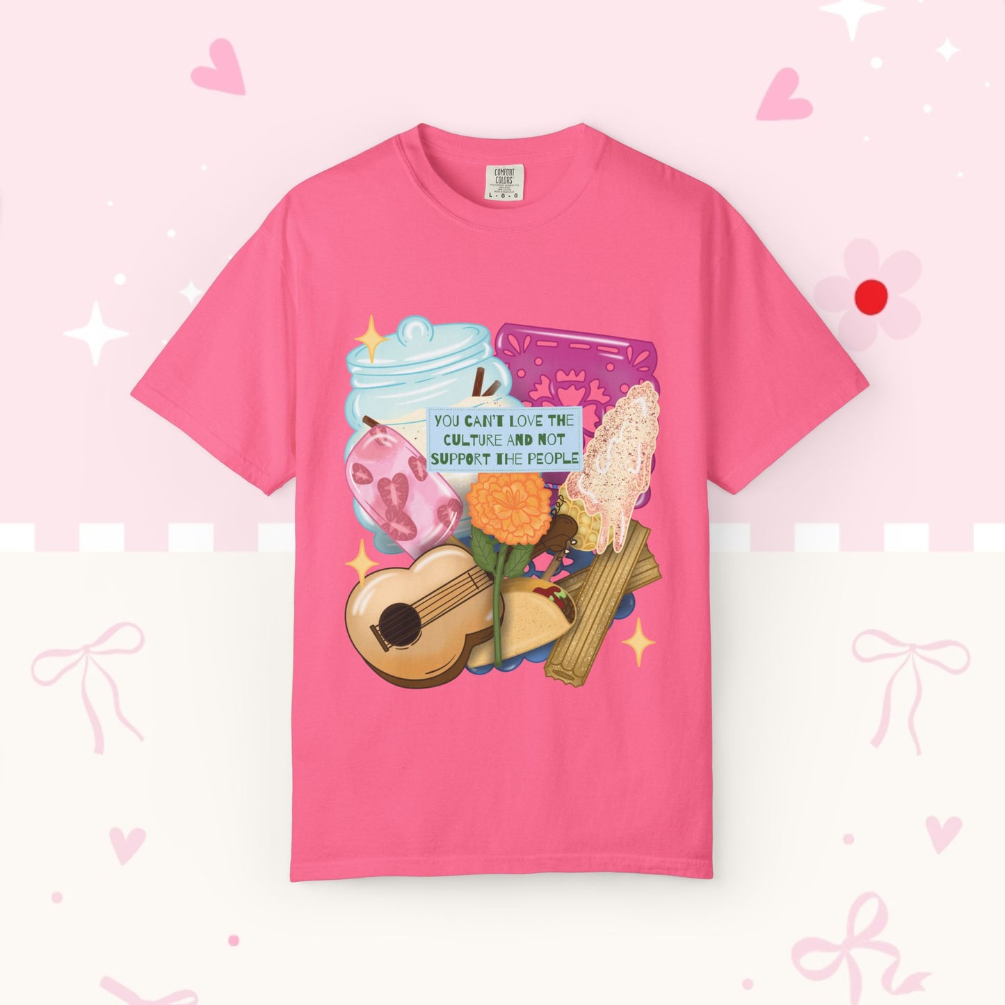 T-Shirt — Hispanic Culture Floral & Instrument Graphic