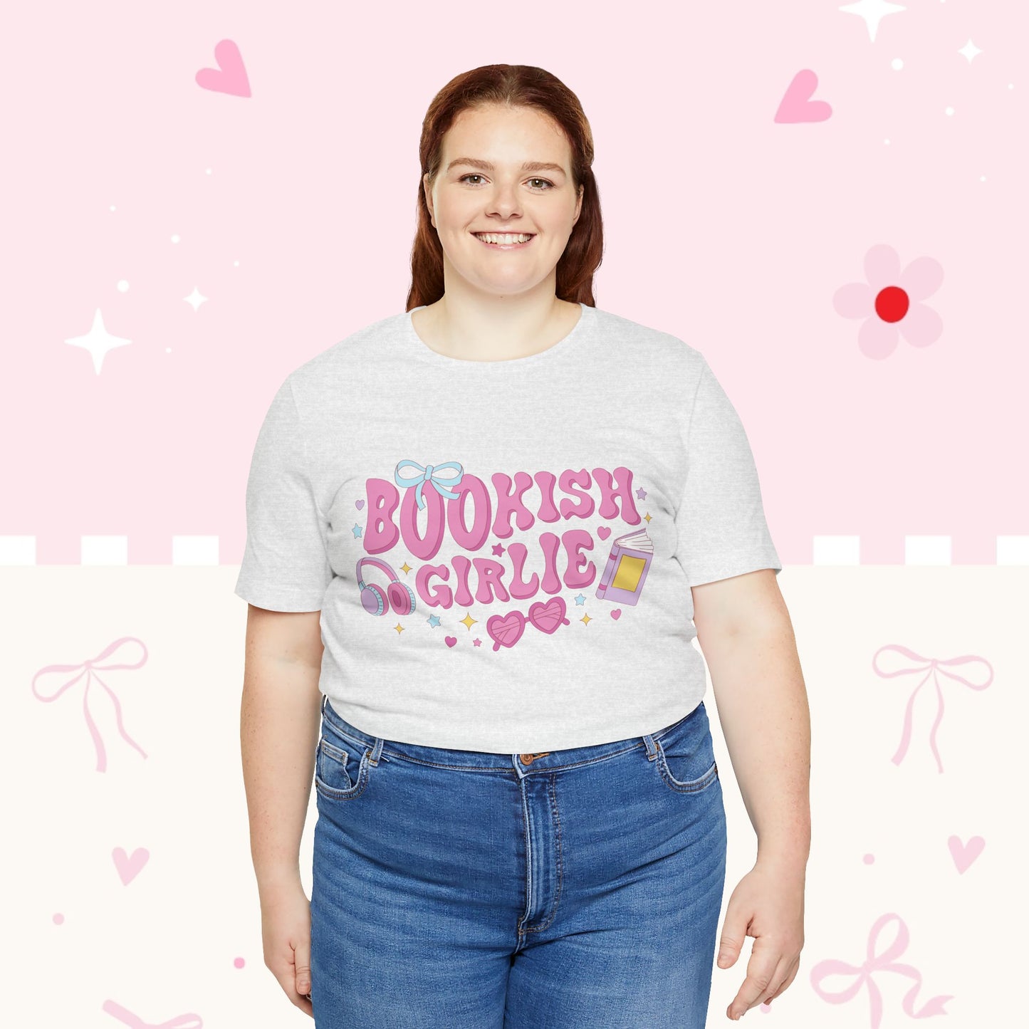 Bookish Girlie Tee — Cute Pink Reading T‑Shirt for Book Lovers