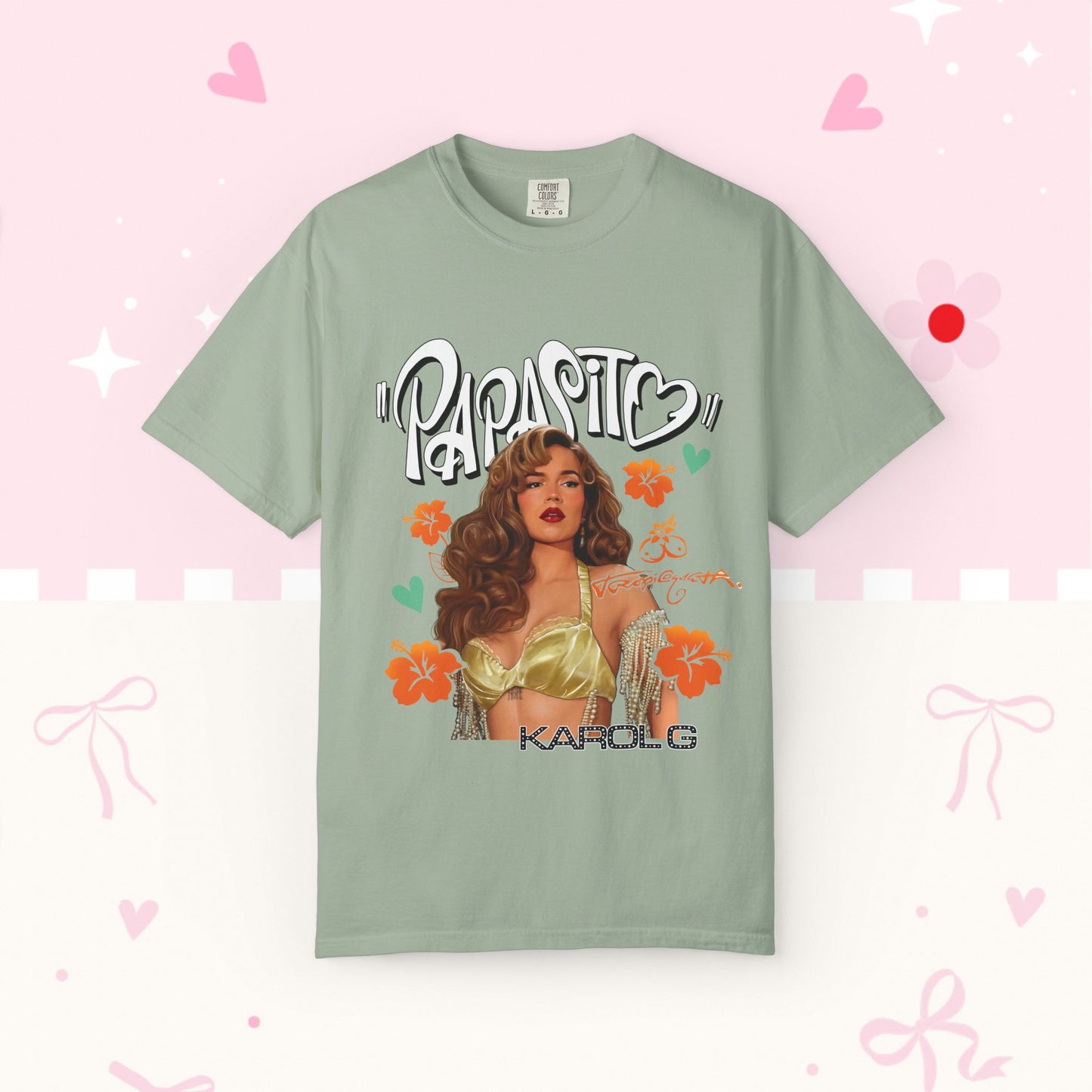 Graphic T-Shirt — "Papasito" Retro Beach Babe Tee with KG Script