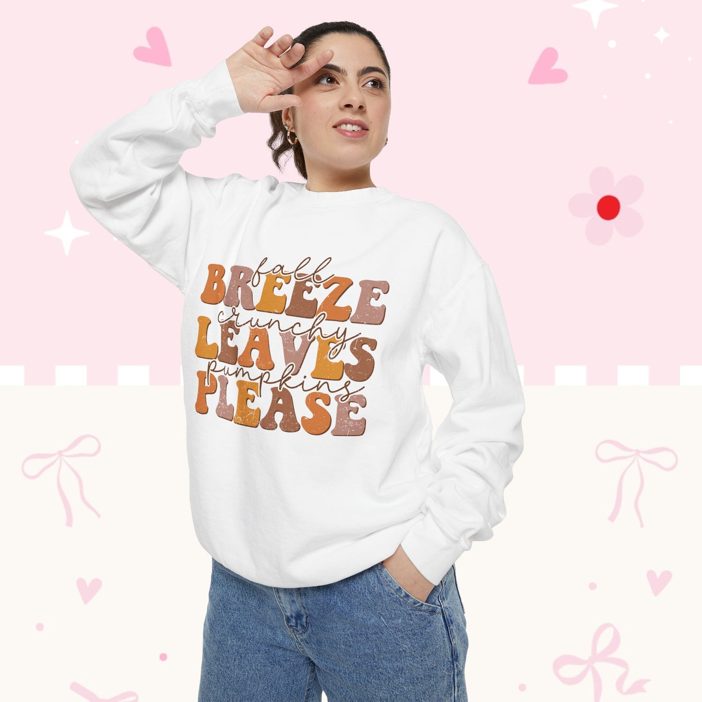 Breeze Leaves Please Sweatshirt — Cozy Autumn Graphic Pullover