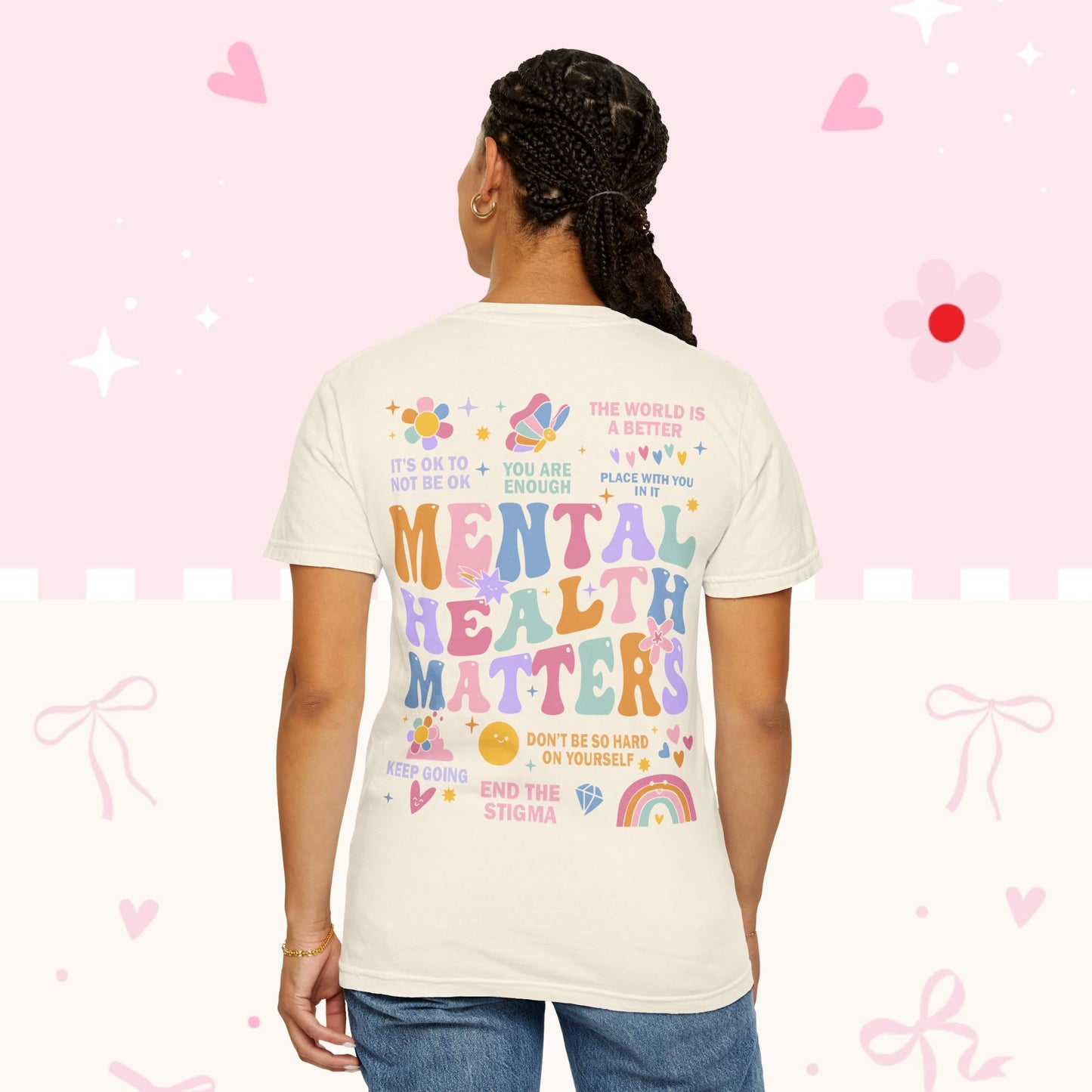 Mental Health Matters T-Shirt — Pastel Positive Message Tee