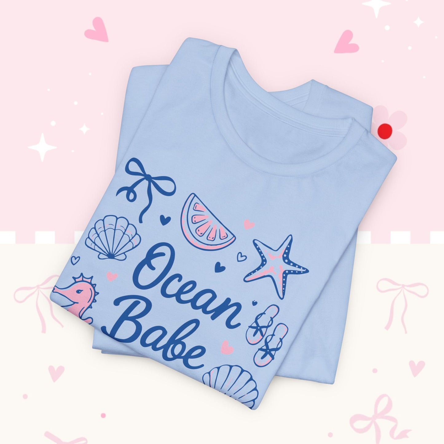 Ocean Babe T-Shirt — Cute Seashell & Seahorse Graphic Tee