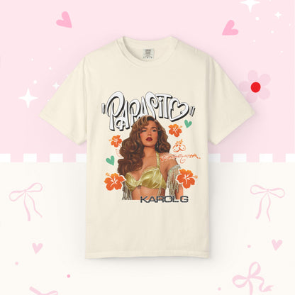 Graphic T-Shirt — "Papasito" Retro Beach Babe Tee with KG Script