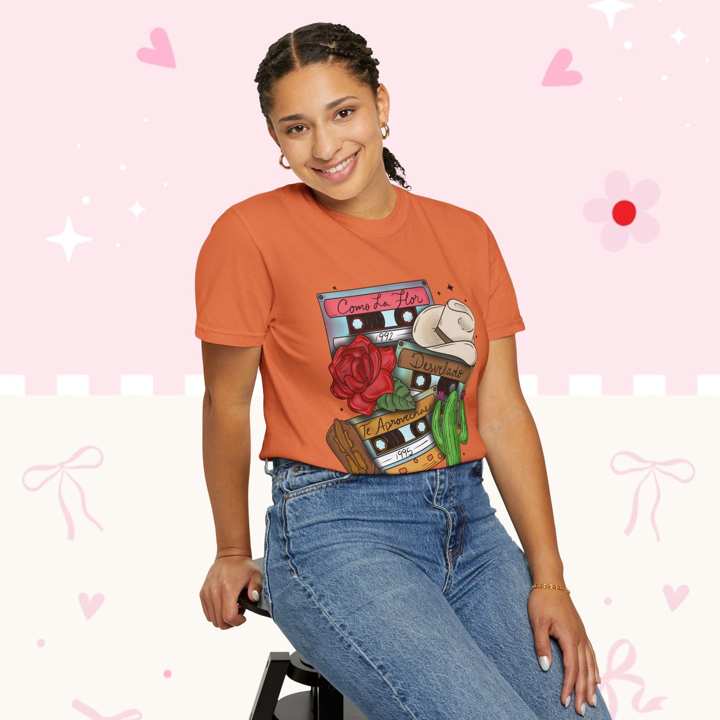 Retro Cassette & Cactus T-Shirt — 'Canción de Amor' Vintage Mexican Music Tee