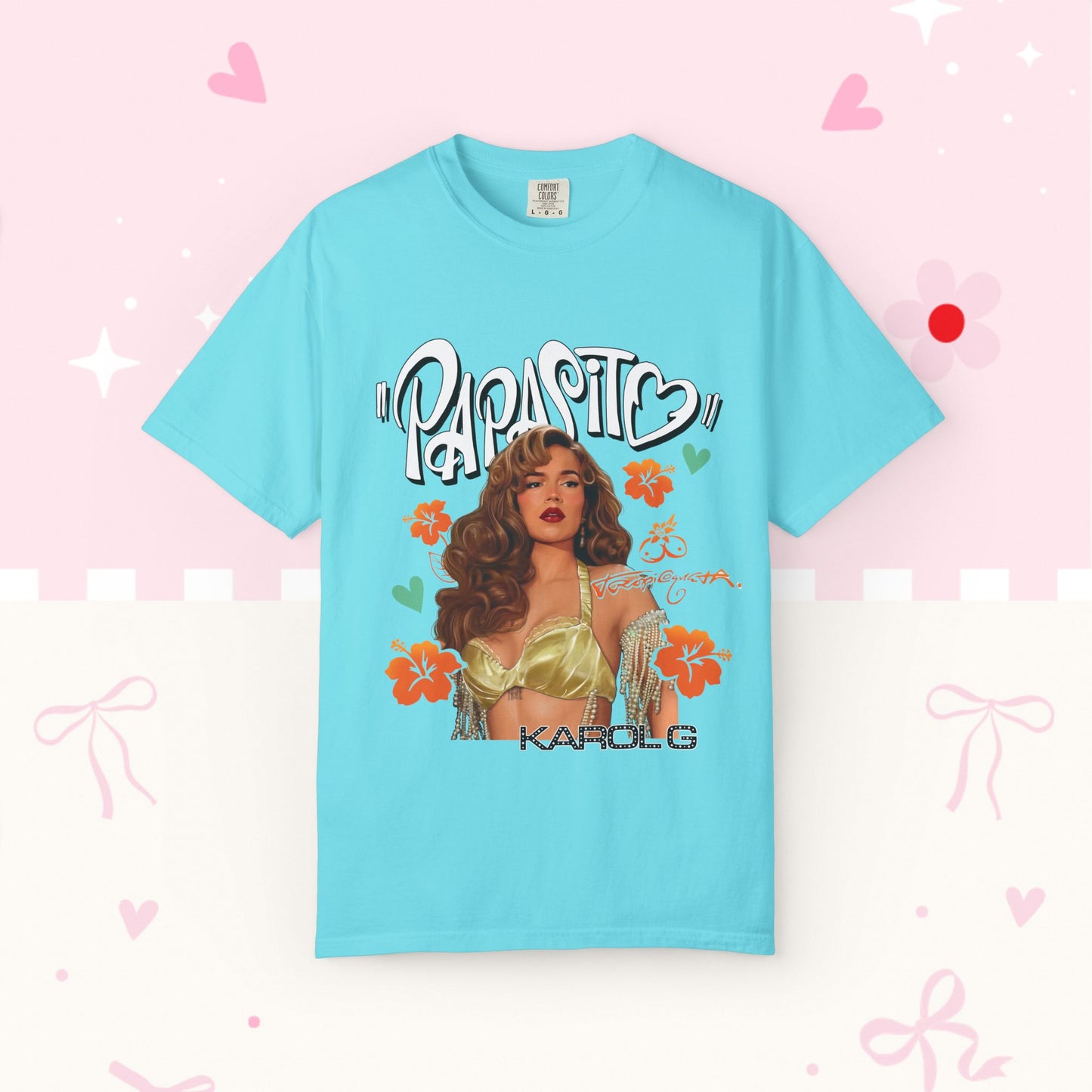 Graphic T-Shirt — "Papasito" Retro Beach Babe Tee with KG Script