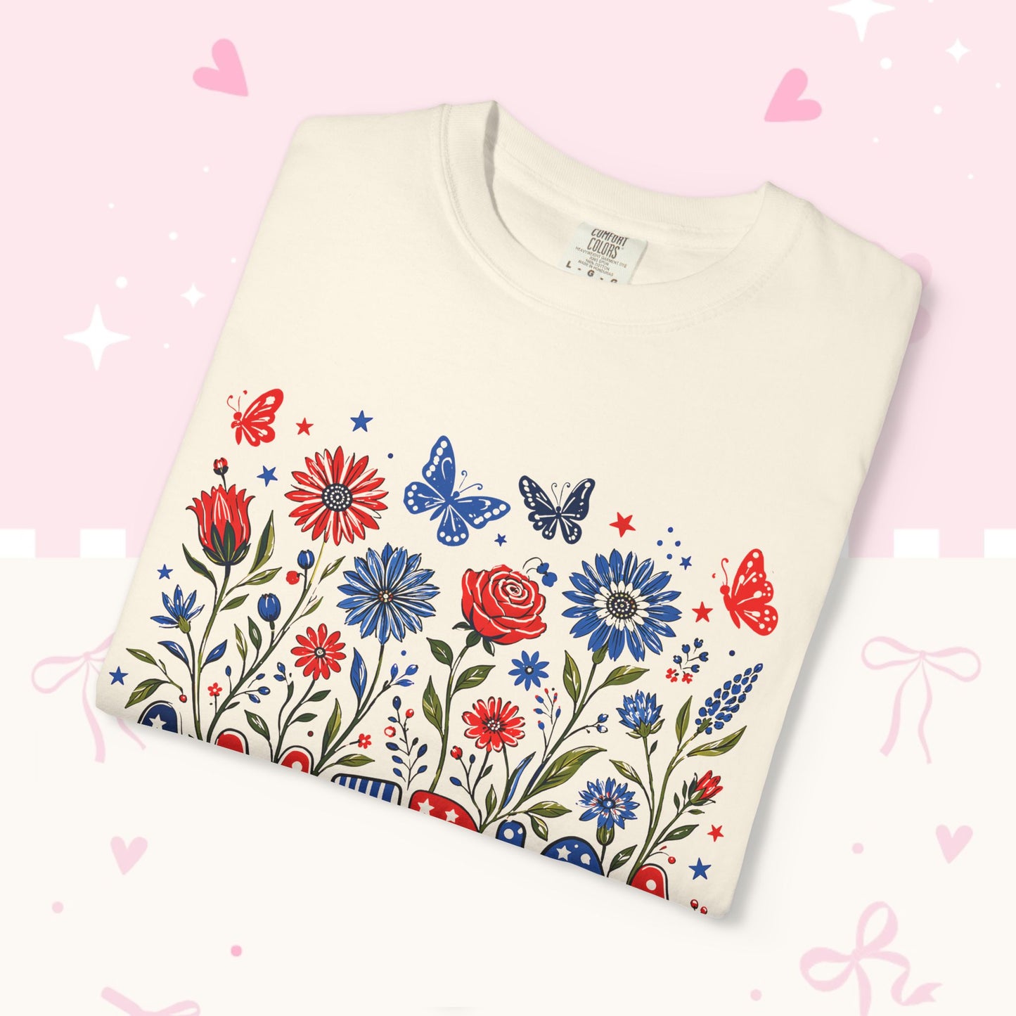 America 250th Birthday T-Shirt — July 4, 1776–2026 Patriotic Floral Tee