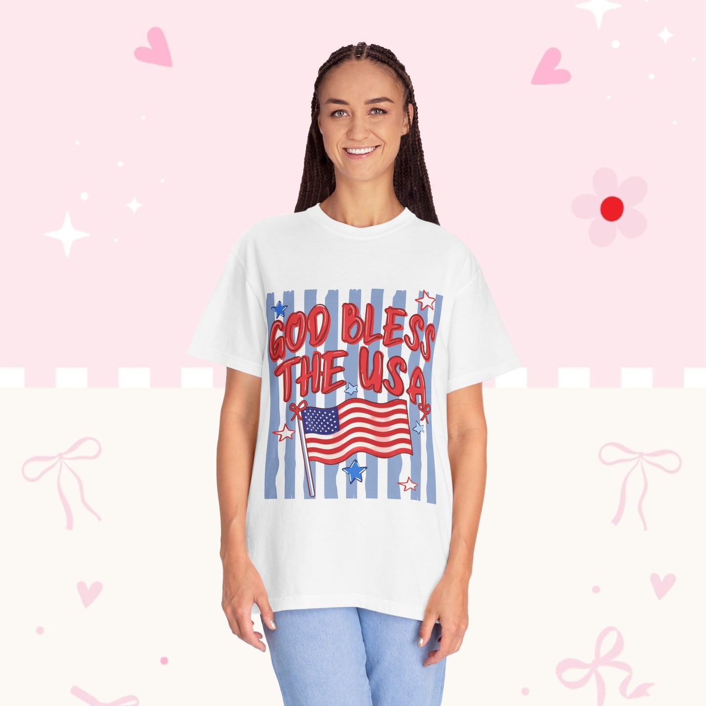 God Bless The USA Patriotic T-Shirt — American Flag 4th of July Tee