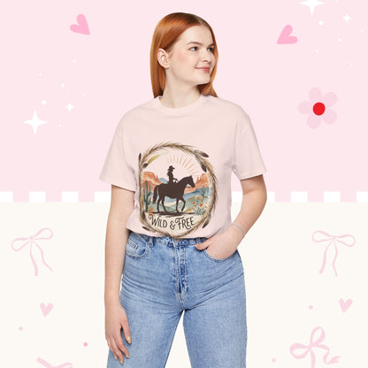 Wild & Free Cowboy T-Shirt — Western Horse Graphic Tee