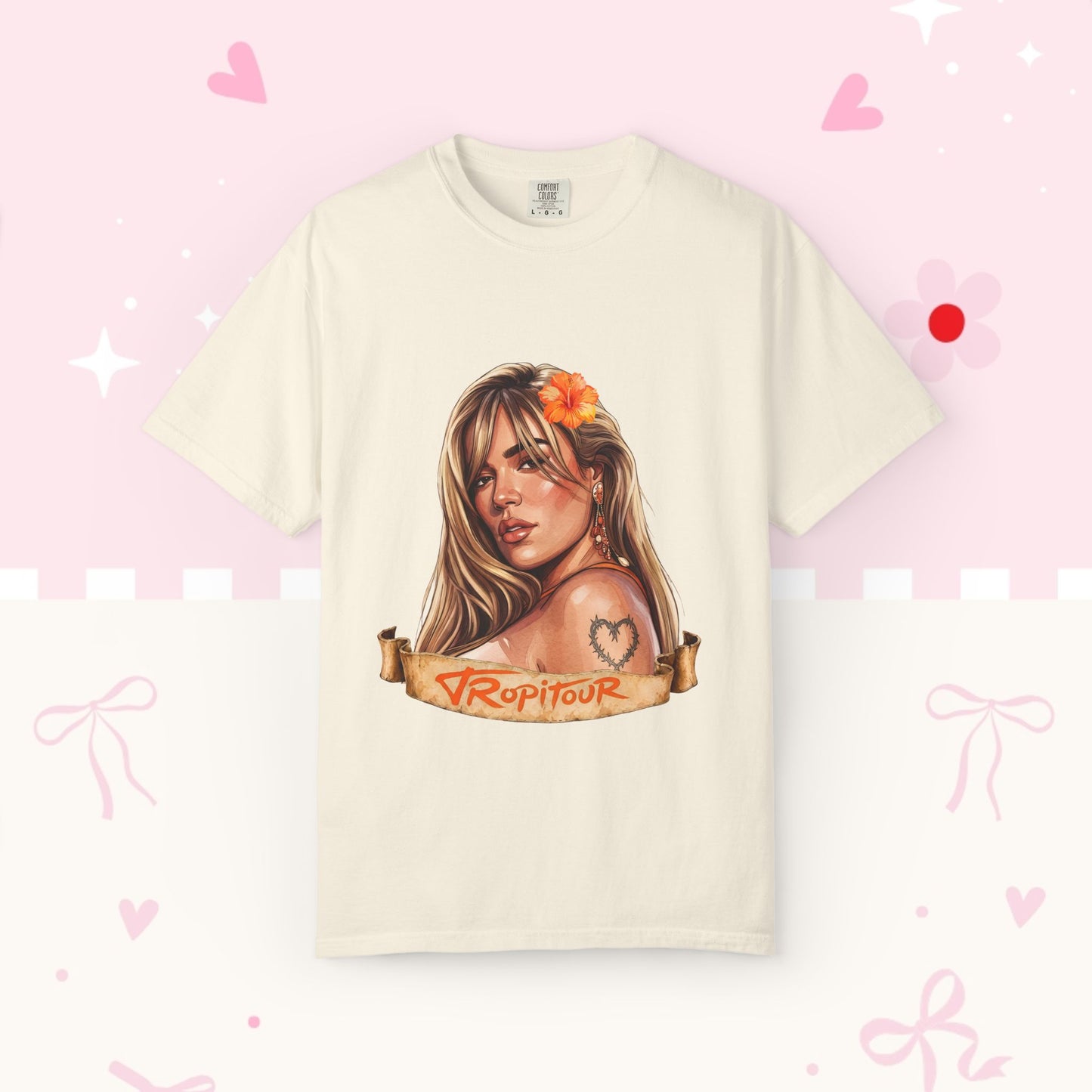 T-Shirt • Tropitour Latina Forever Graphic Tee — Floral Retro Portrait