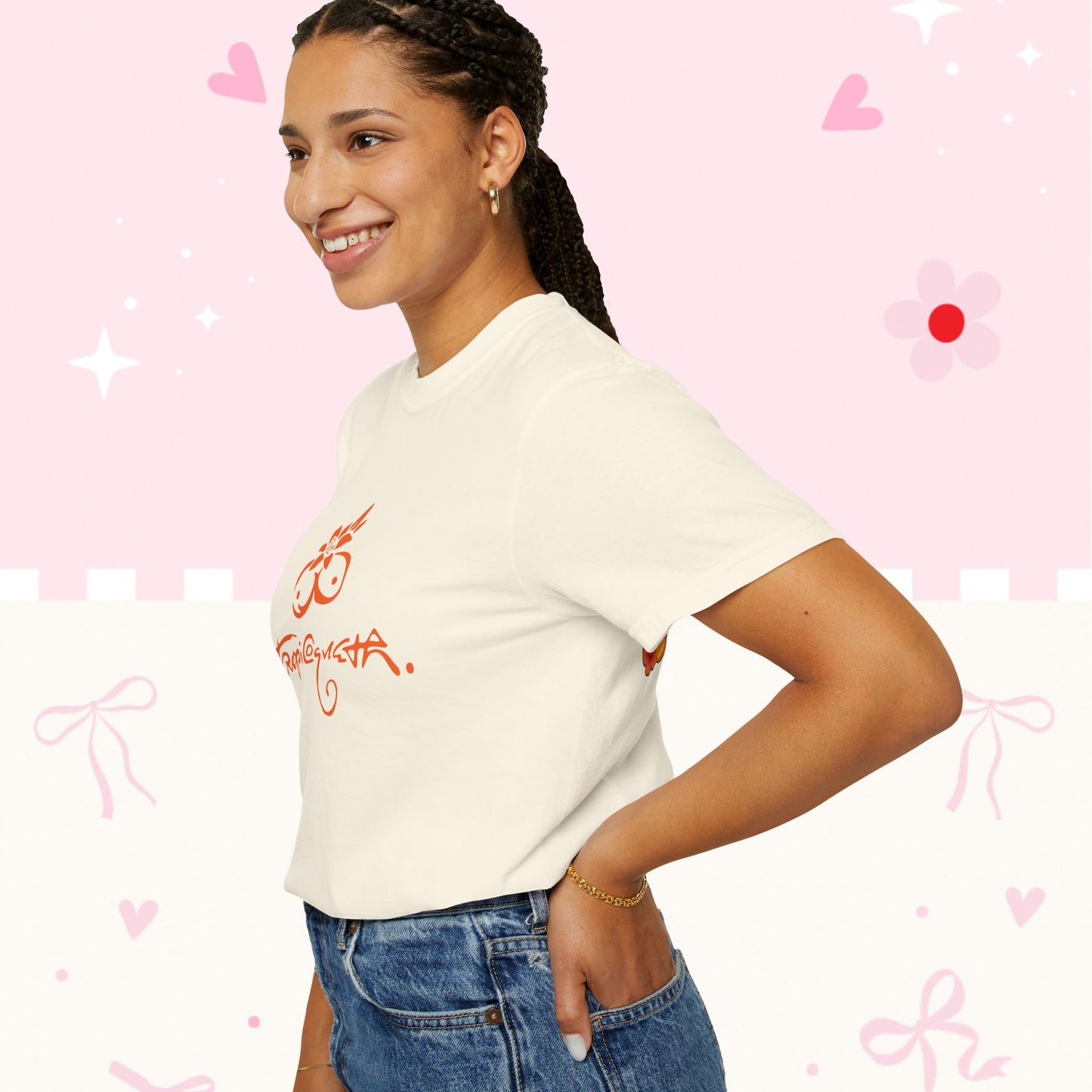 KG Fan T-Shirt — Orange Floral Concert Tee