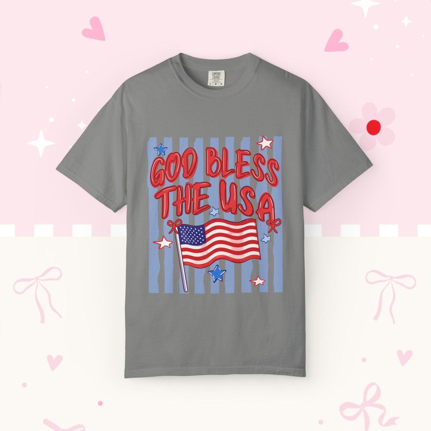 God Bless The USA Patriotic T-Shirt — American Flag 4th of July Tee