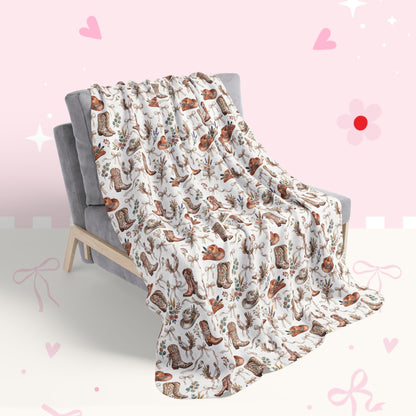 Sherpa Blanket — Cozy Western Fleece Throw