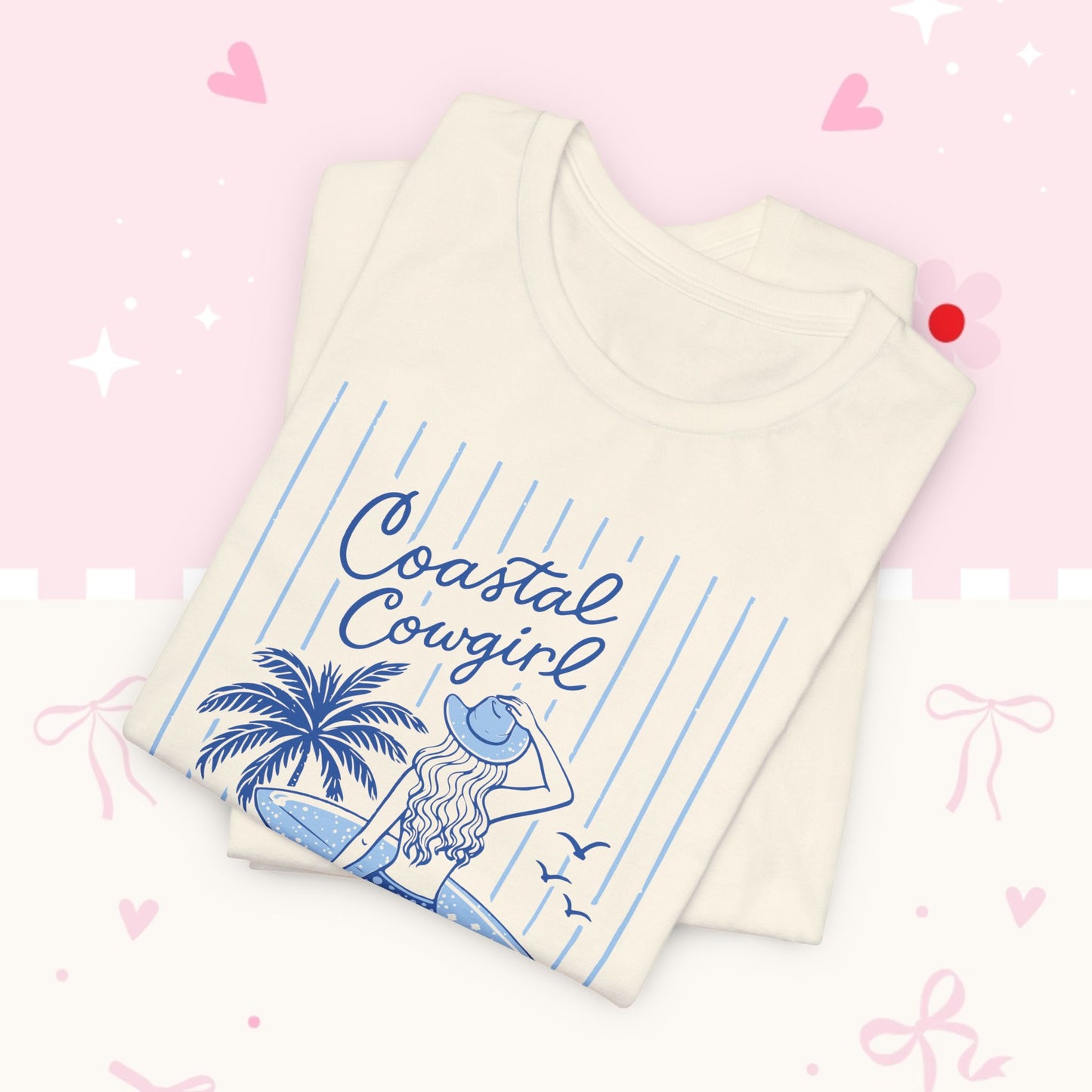 Coastal Cowgirl Graphic Tee – Retro Surf Girl Shirt