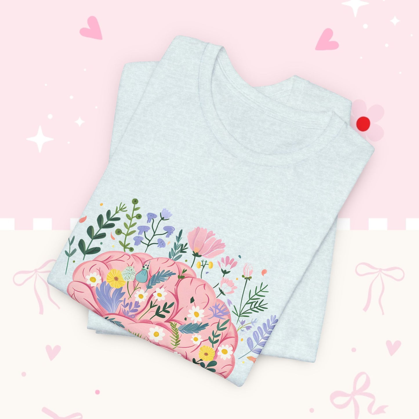 Anxiety Awareness Tee — "Your Anxiety Is a Lying B" Floral Brain Graphic