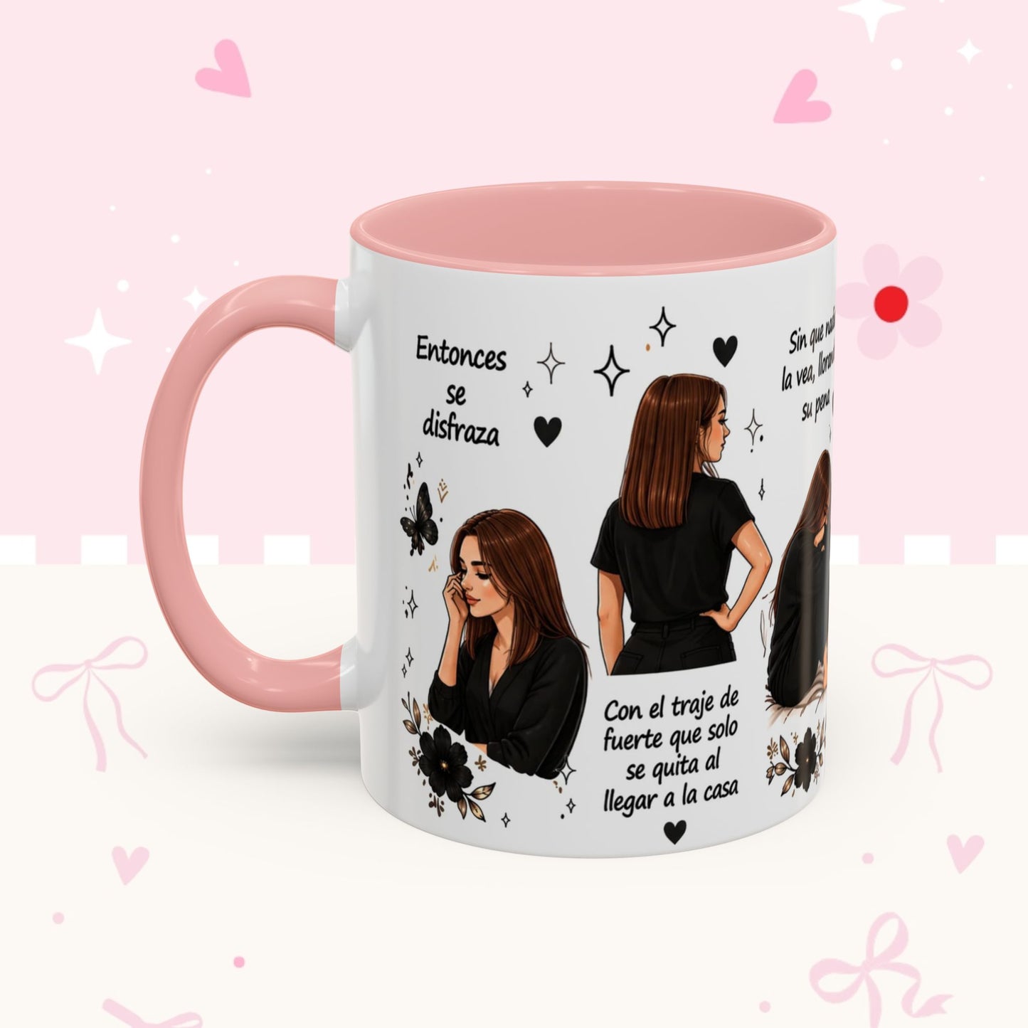 Inspirational Spanish Quote Accent Coffee Mug — 'Ella baila, descansa, se ríe sola'