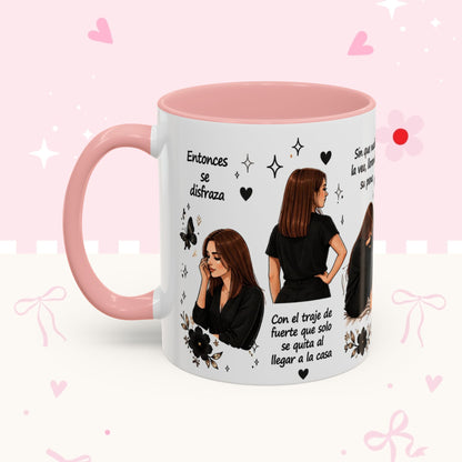 Inspirational Spanish Quote Accent Coffee Mug — 'Ella baila, descansa, se ríe sola'