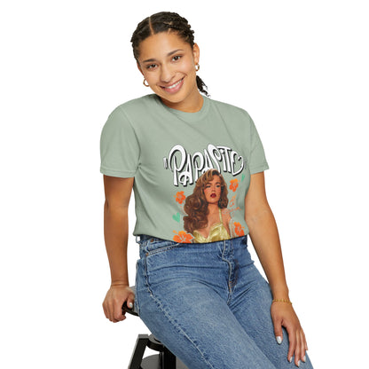 Graphic T-Shirt — "Papasito" Retro Beach Babe Tee with KG Script