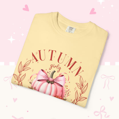 Autumn Girls’ Social Club Graphic T-Shirt — Pink Pumpkin Fall Tee