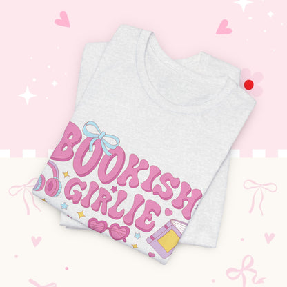 Bookish Girlie Tee — Cute Pink Reading T‑Shirt for Book Lovers