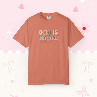 God Is Faithful T-Shirt — Vintage Pastel Christian Tee ("God Is Faithful All the Time")