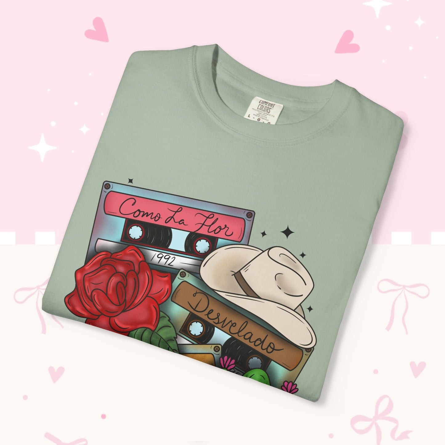 Retro Cassette & Cactus T-Shirt — 'Canción de Amor' Vintage Mexican Music Tee