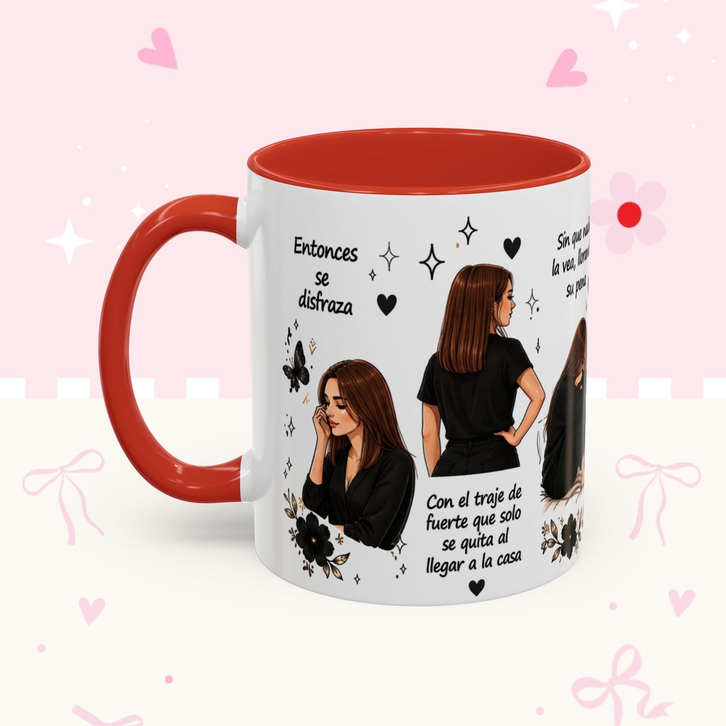 Inspirational Spanish Quote Accent Coffee Mug — 'Ella baila, descansa, se ríe sola'