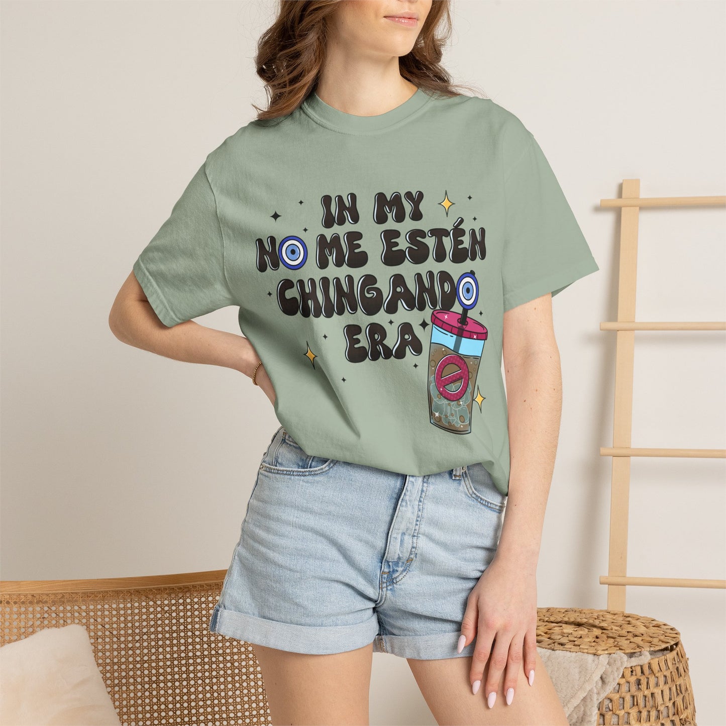Graphic Tee — "En mi no me estén chingando era" Spanish Sassy T-Shirt with Bubble Tea Graphic