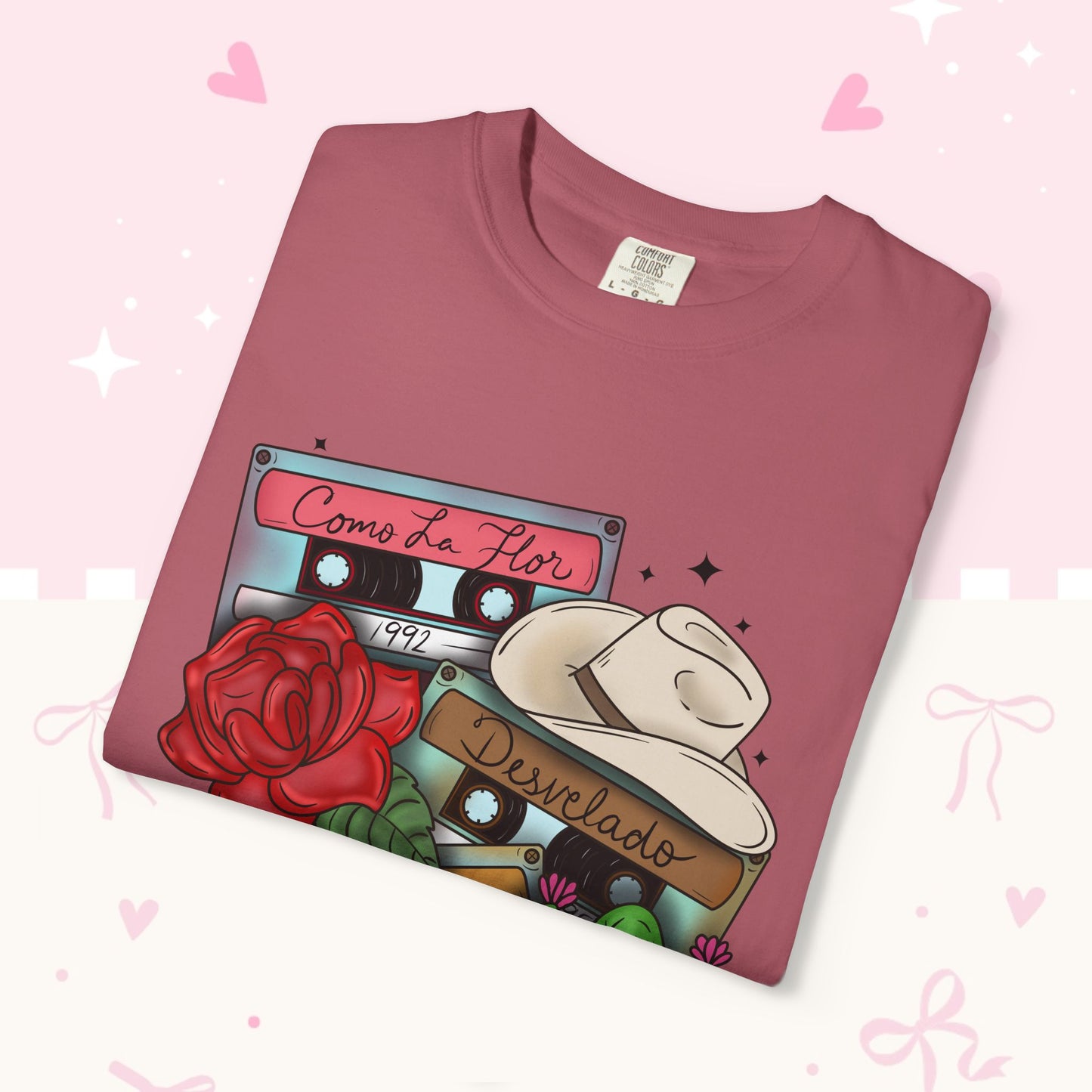 Retro Cassette & Cactus T-Shirt — 'Canción de Amor' Vintage Mexican Music Tee