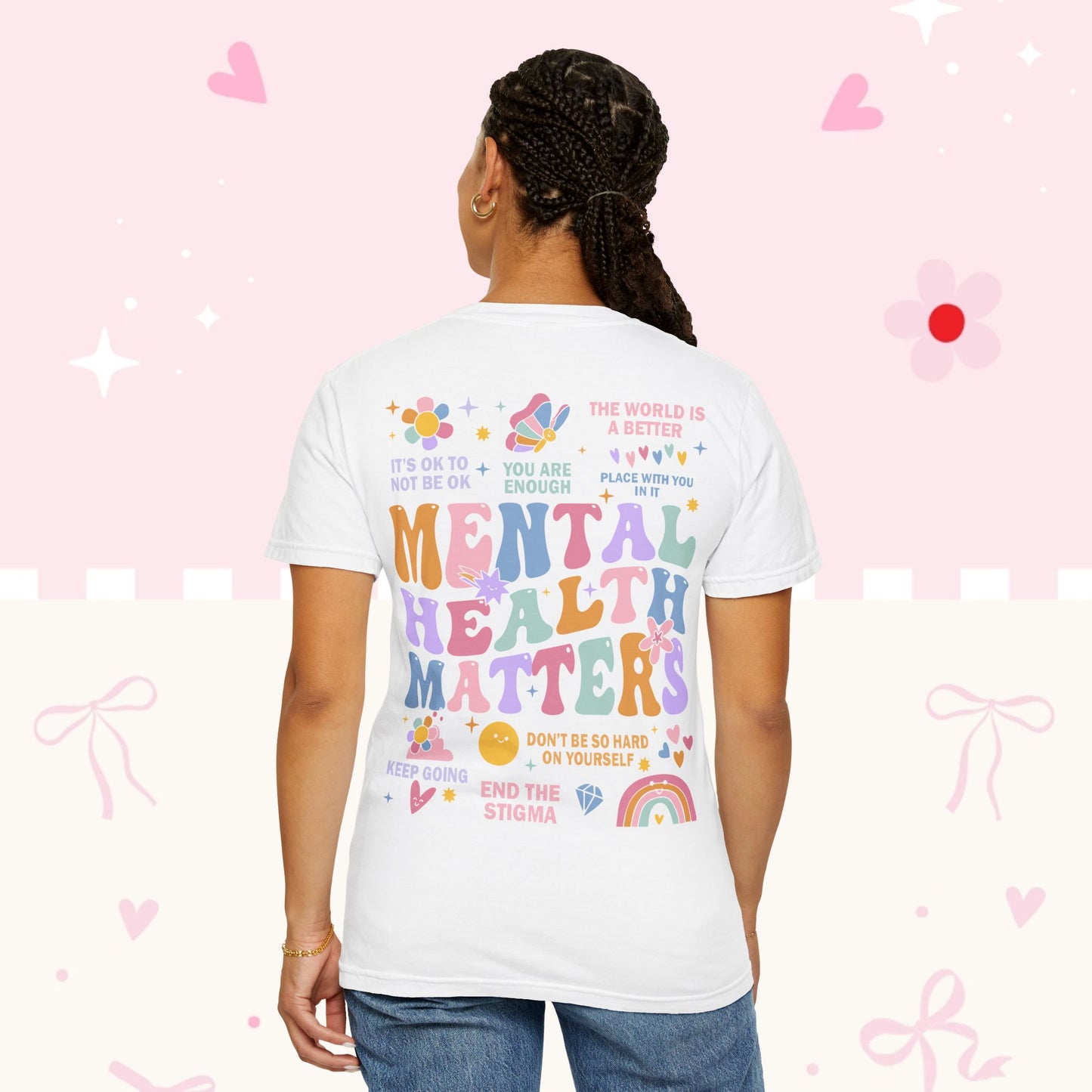 Mental Health Matters T-Shirt — Pastel Positive Message Tee