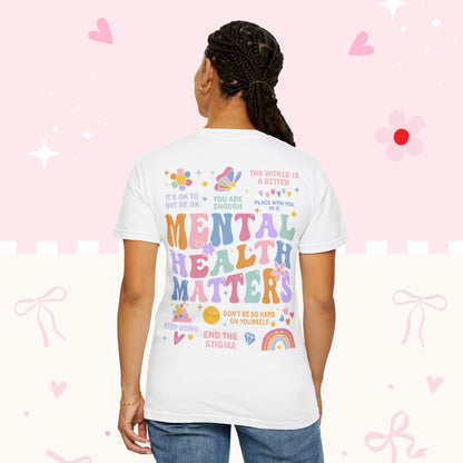 Mental Health Matters T-Shirt — Pastel Positive Message Tee