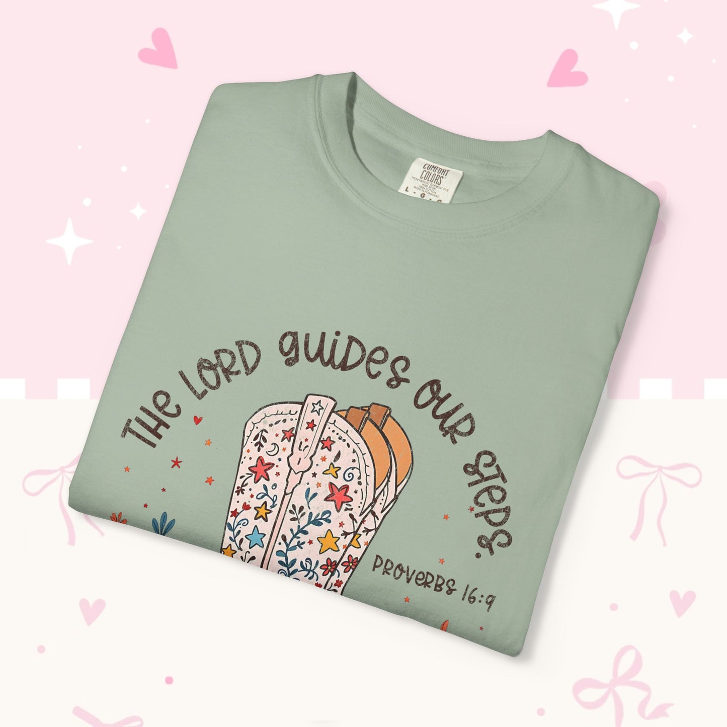 Christian Cowboy Boots T‑Shirt — "The Lord Guides Our Steps" Floral Western Tee