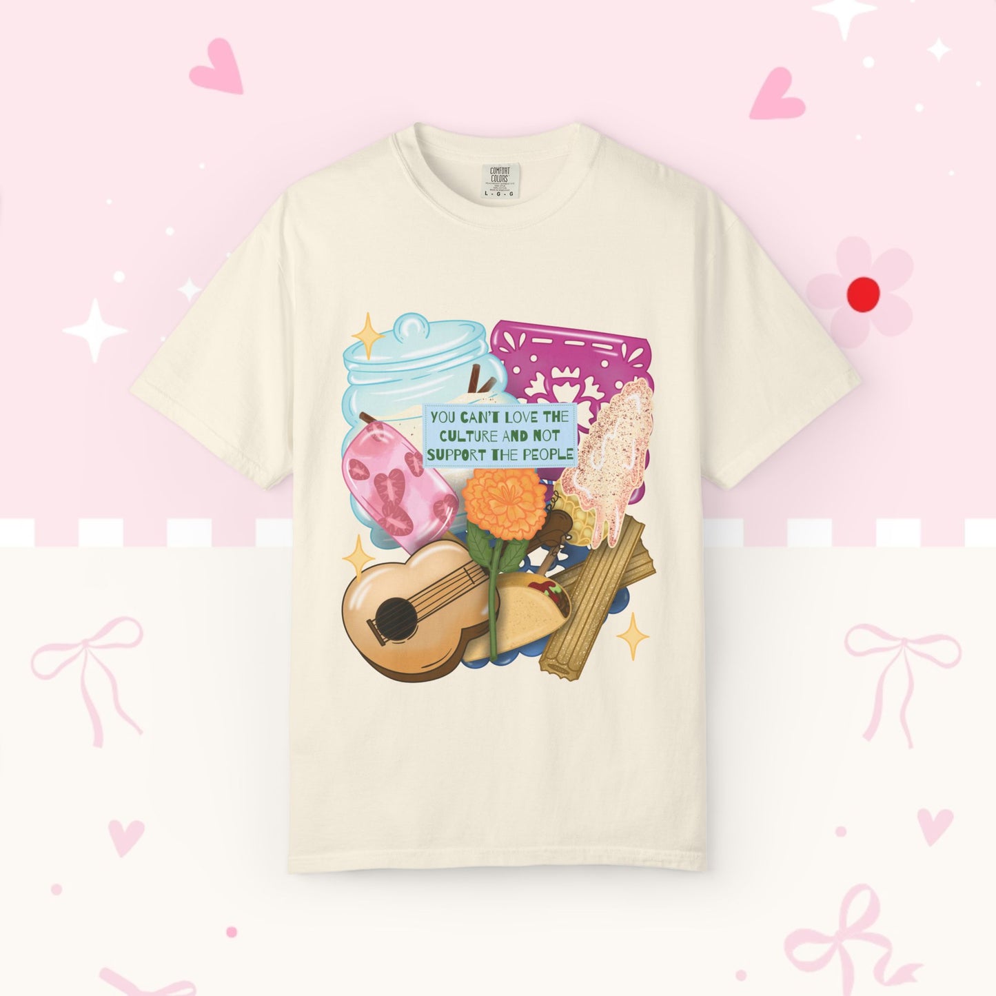 T-Shirt — Hispanic Culture Floral & Instrument Graphic