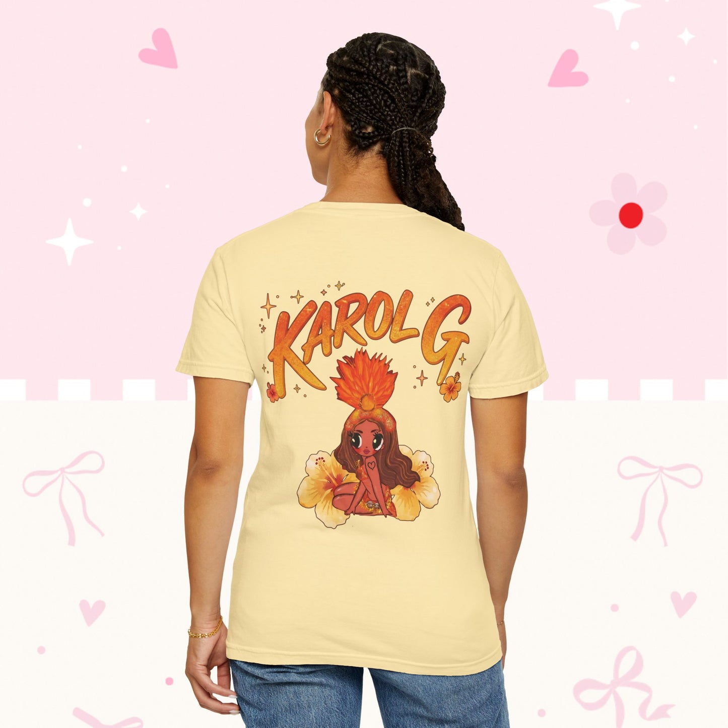 KG Fan T-Shirt — Orange Floral Concert Tee