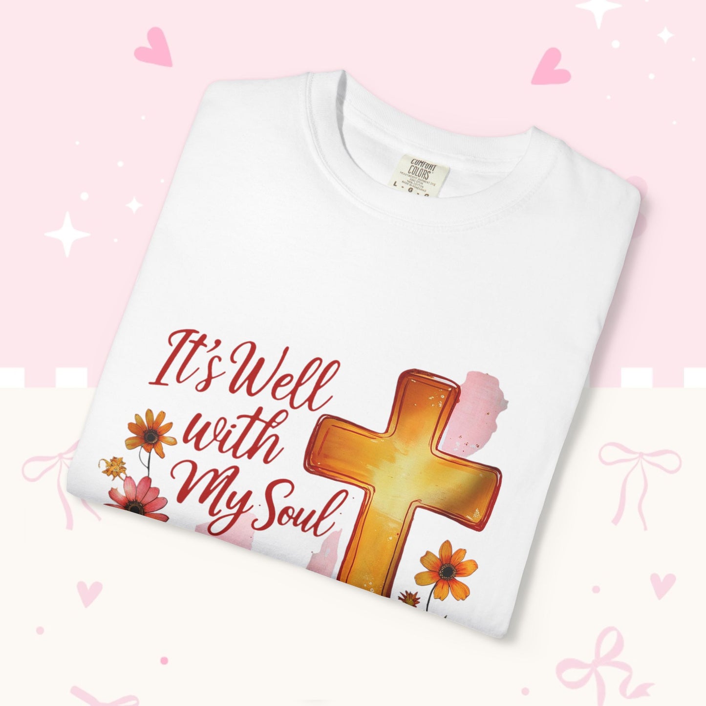 It's Well With My Soul T-Shirt — Christian Fall Pumpkin Cross Tee