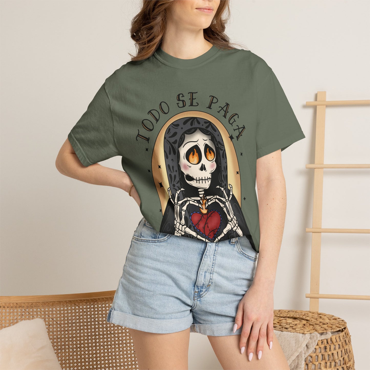 T-Shirt — Día de los Muertos Skeleton Heart Graphic (Todo Se Paga)