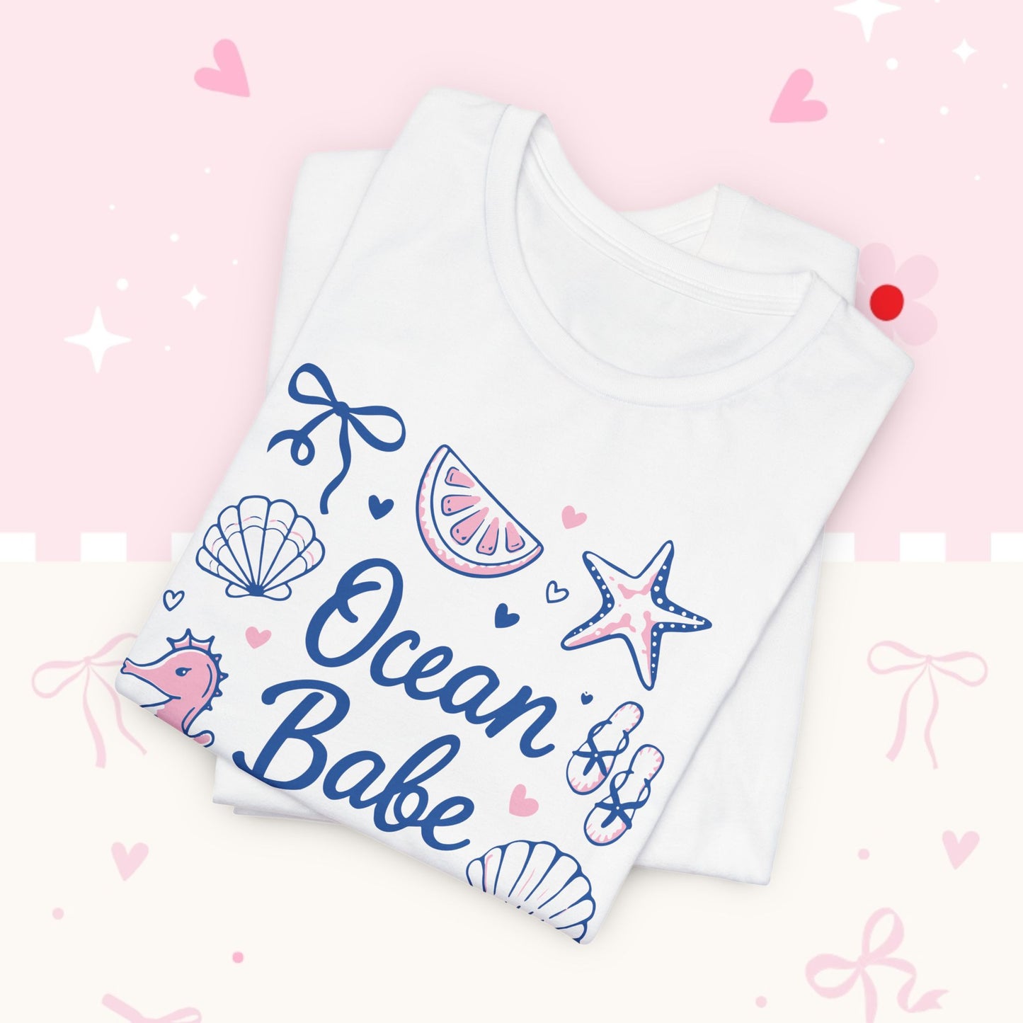 Ocean Babe T-Shirt — Cute Seashell & Seahorse Graphic Tee