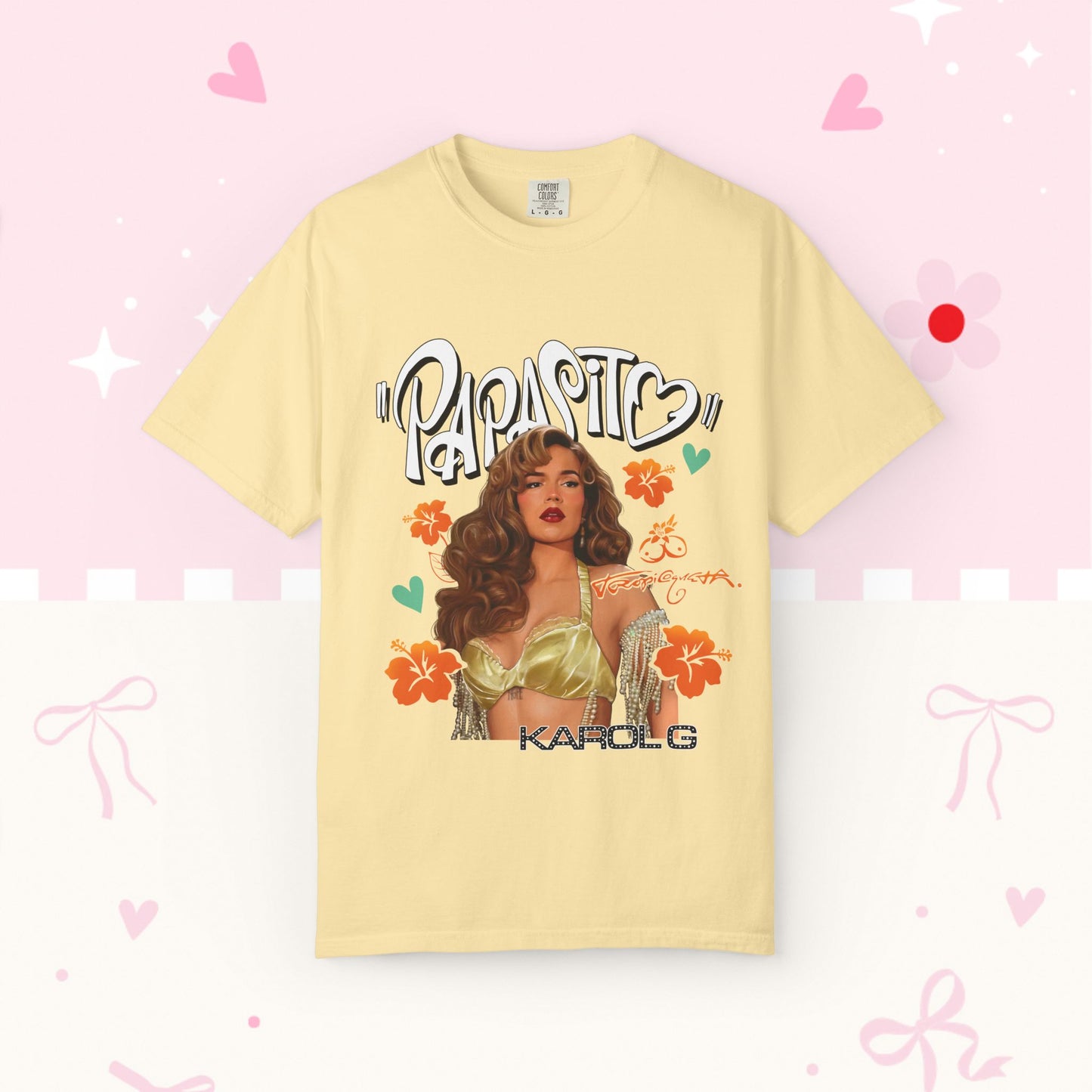 Graphic T-Shirt — "Papasito" Retro Beach Babe Tee with KG Script