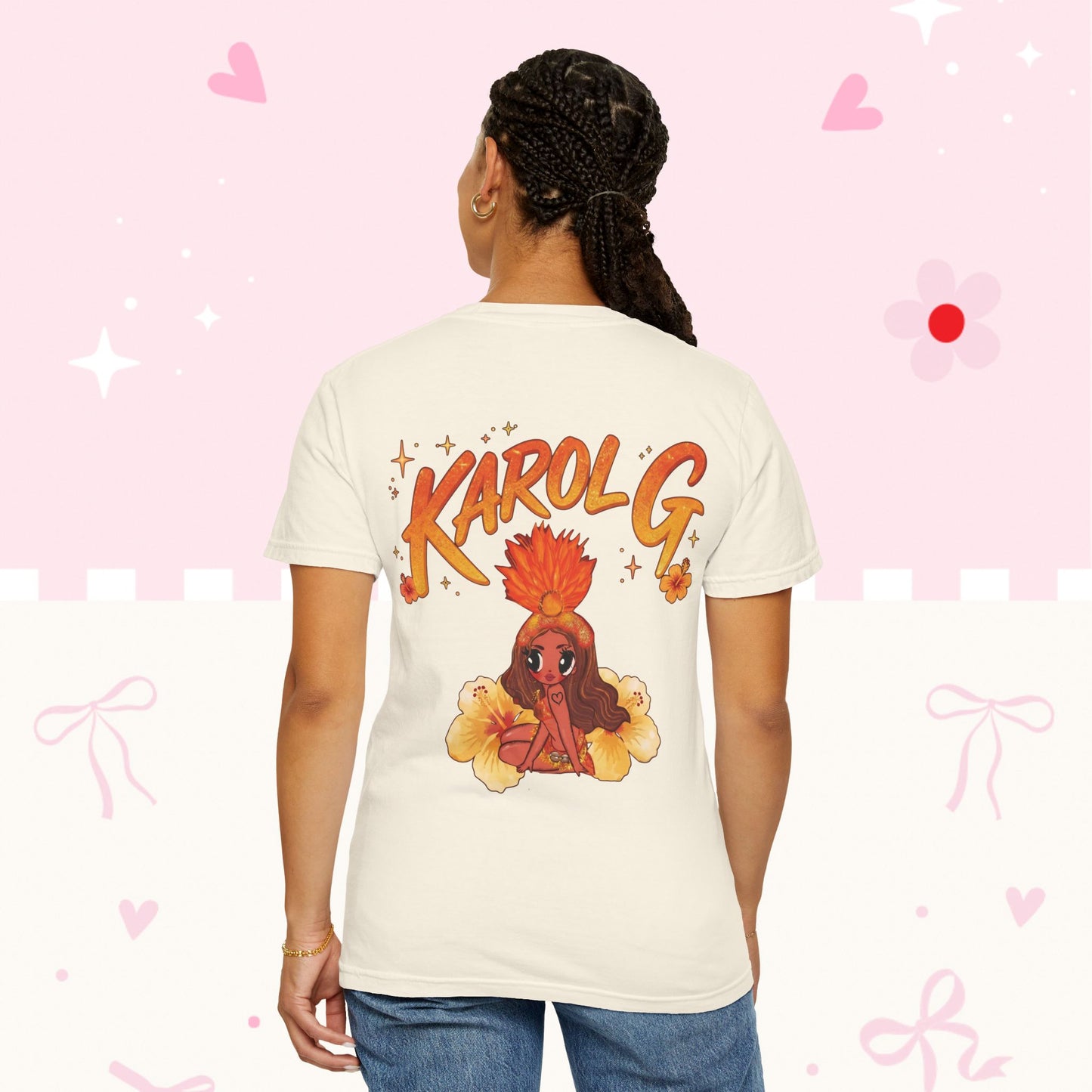 KG Fan T-Shirt — Orange Floral Concert Tee