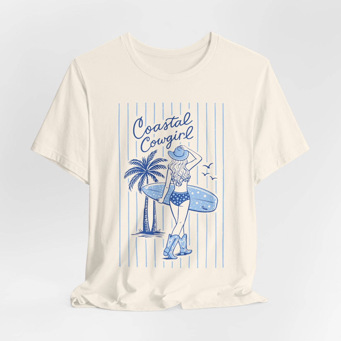 Coastal Cowgirl Graphic Tee – Retro Surf Girl Shirt