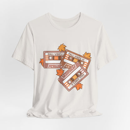 Fall Vibes Cassette Tee — Retro Autumn Leaves T‑Shirt