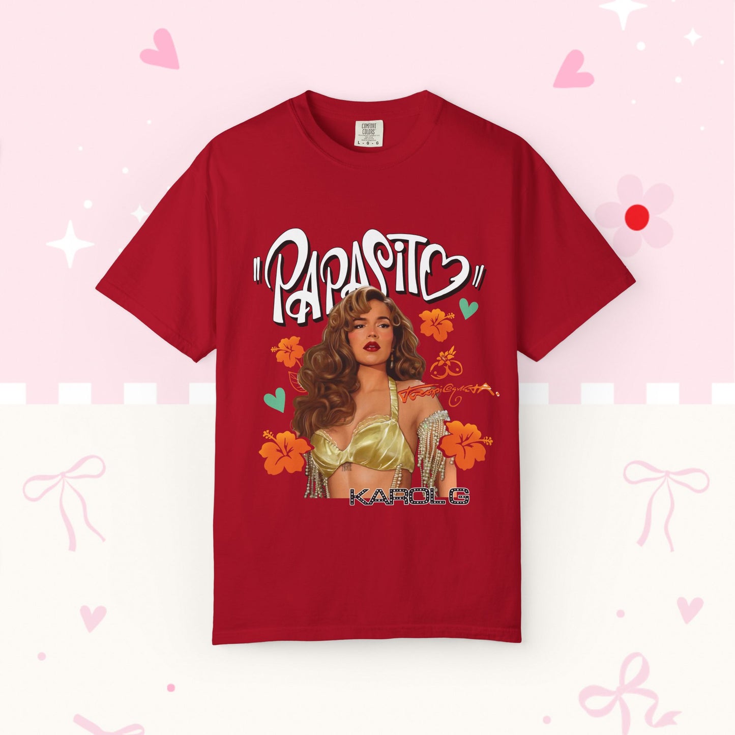 Graphic T-Shirt — "Papasito" Retro Beach Babe Tee with KG Script